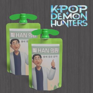 Printed KPop Demon Hunters Dr Han GoGo Squeez Pouch (Waterproof Vinyl Stickers) - Image 2