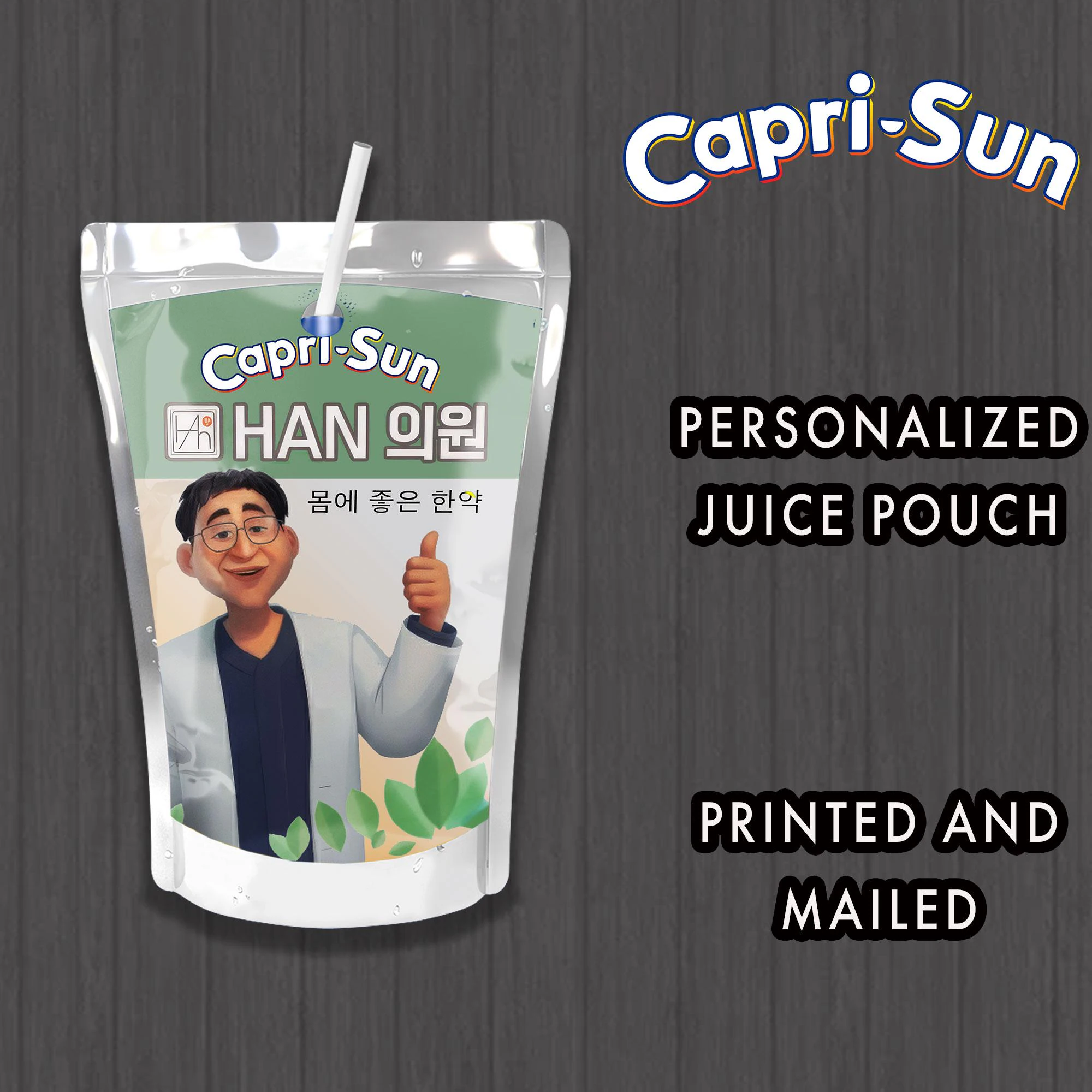 KPop Demon Hunters Dr Han Juice Pouch Labels (Waterproof Vinyl Stickers) - Image 1